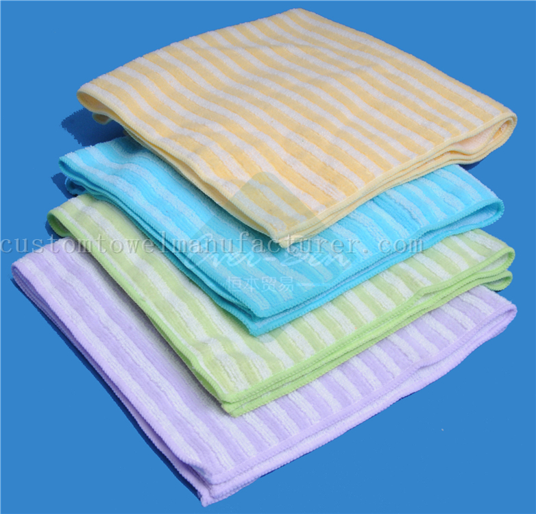 China Bulk Custom Strip Towel Supplier|Cheap Quick Drying Grid Cleaning Dusting Towels Factory for USA Canada America
